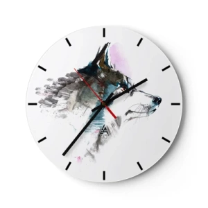 Reloj de pared - Reloj de vidrio - Habla del lobo si lo ves - 40x40 cm