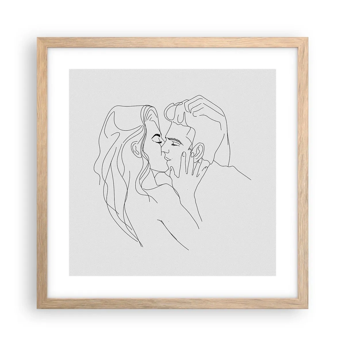 Póster en marco roble claro - Alineados - 40x40 cm