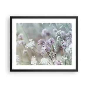 Póster en marco negro - Dulces filigranas de hierbas - 50x40 cm