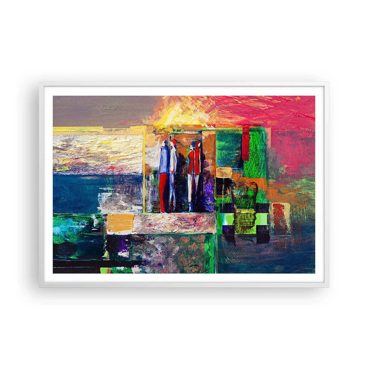 Póster en marco blanco - Relaciones y emociones - 100x70 cm