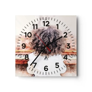 Reloj de pared - Reloj de vidrio - Descubriendo un mundo nuevo - 30x30 cm