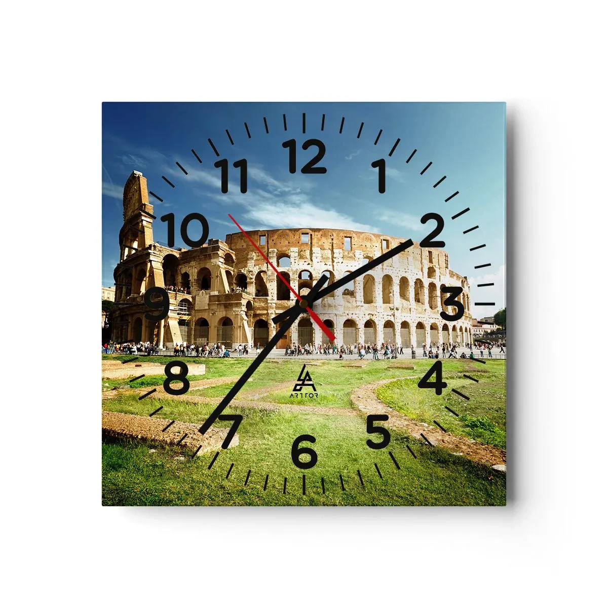 Reloj de pared - Reloj de vidrio - Todavía se oye el sonido de las armas - 40x40 cm