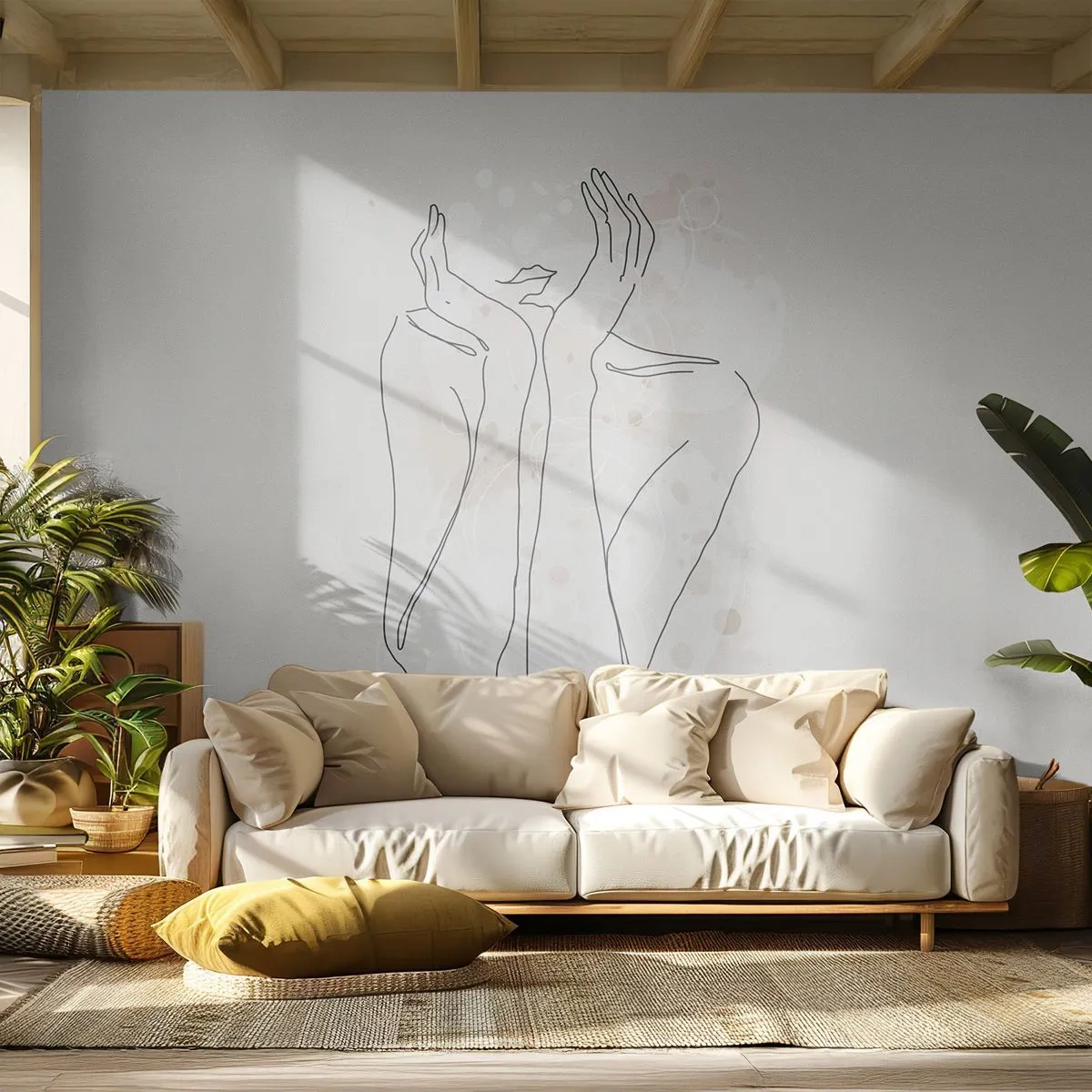 Fotomural Premium Sand - Un momento de ensueño - Gráficos, Mujer, Pedazo - 350x256 cm