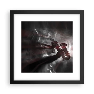 Póster en marco negro - En el vapor del jazz - 30x30 cm