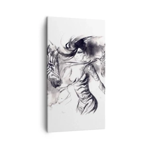 Cuadro sobre lienzo - Impresión de Imagen - Bailando con las cebras - 45x80 cm