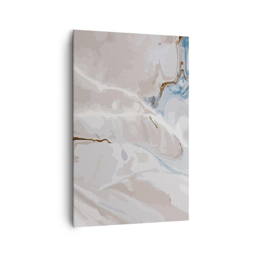 Cuadro sobre lienzo - Impresión de Imagen - Patrón abstracto en tonos de blanco y azul. - 80x120cm - El azul serpentea por el blanco - Decoración de pared moderna para salón y dormitorio ARTTOR