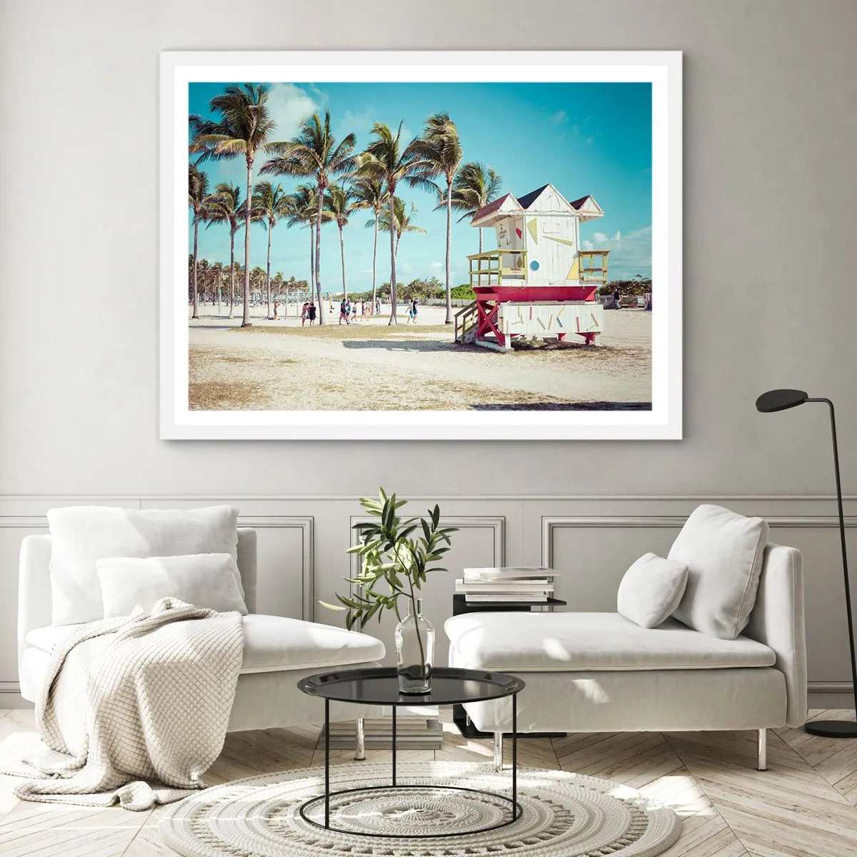 Póster en marco blanco - Un hermoso día por delante - 50x40 cm