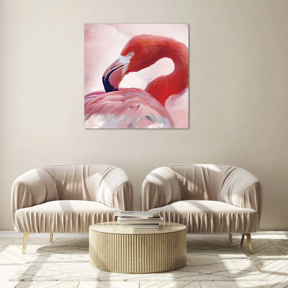 Cuadro sobre vidrio - Impresiones sobre Vidrio - La belleza de las aves - 60x60 cm