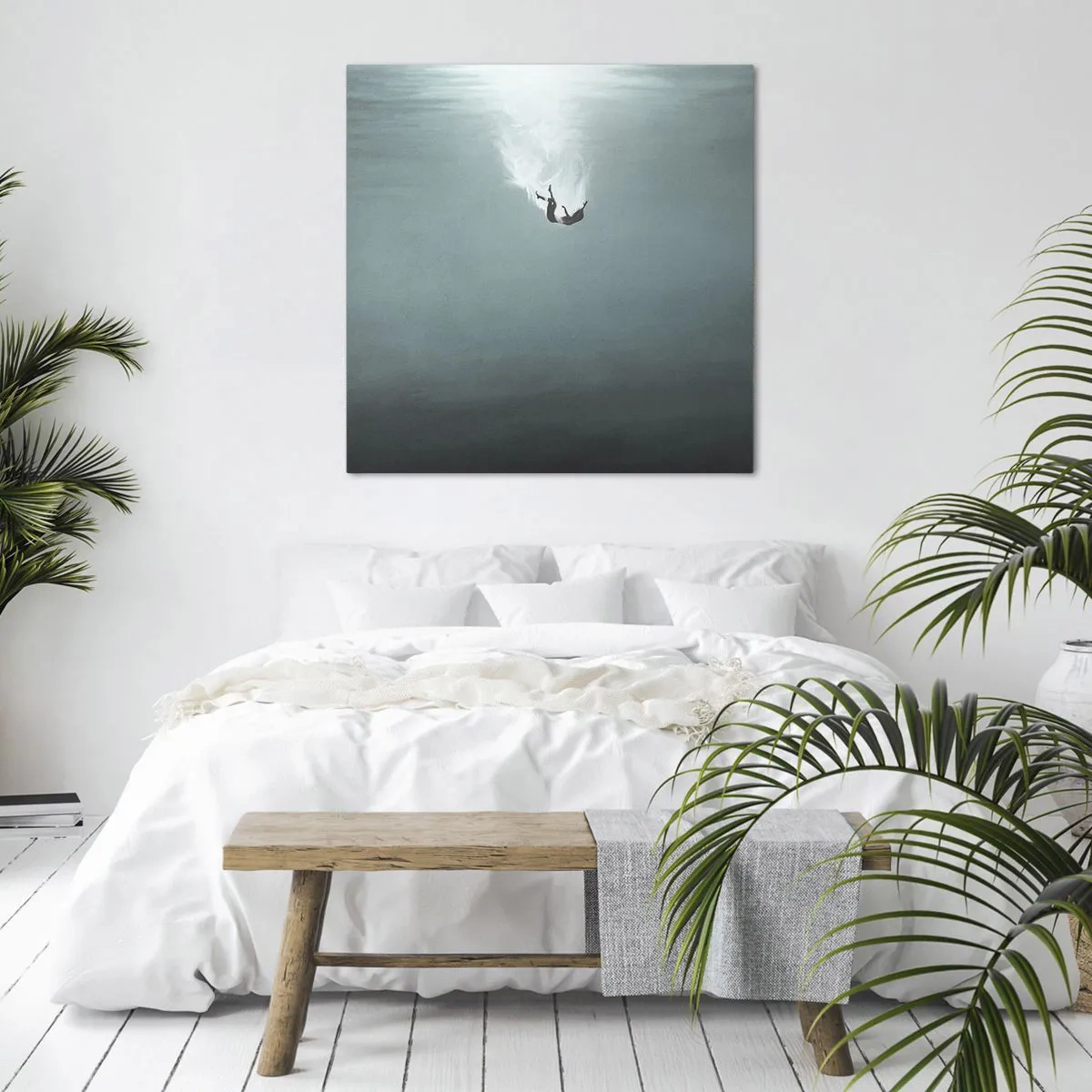 Cuadro sobre lienzo - Impresión de Imagen - En el abrazo del océano - 40x40 cm