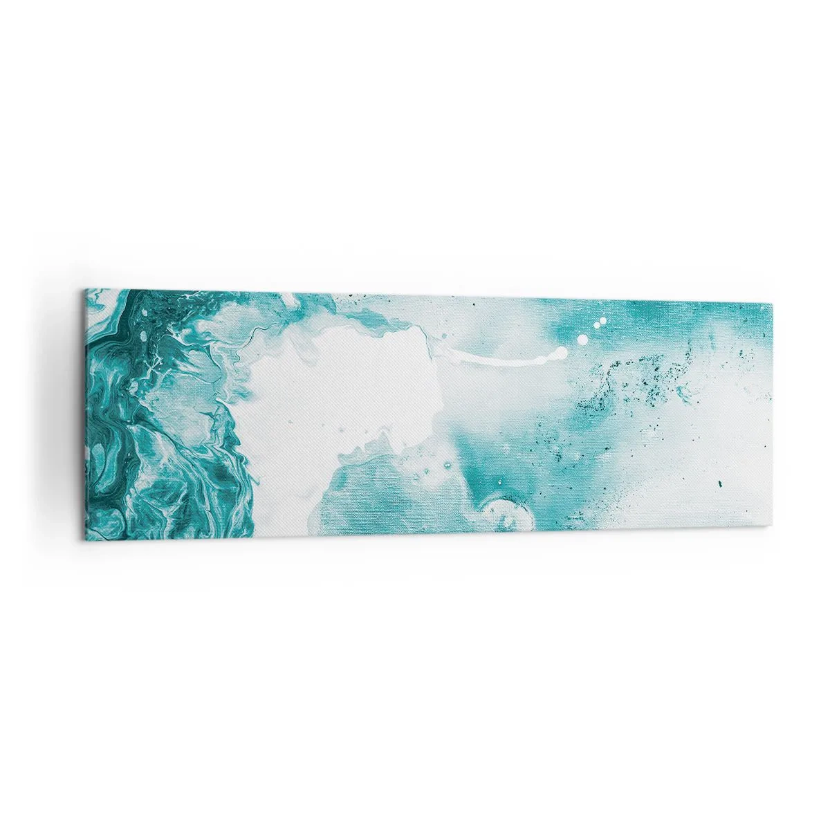 Cuadro sobre lienzo - Impresión de Imagen - Abstracción en tonos azules con delicados acentos de blanco. - 160x50cm - Remansos de azul - Decoración de pared moderna para salón y dormitorio ARTTOR