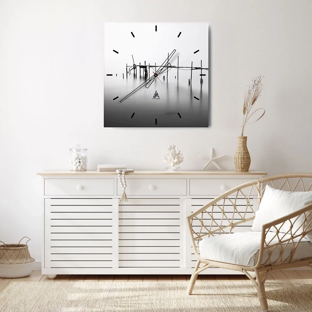 Reloj de pared - Reloj de vidrio - ¿Y si no hay mundo? - 30x30 cm