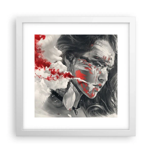 Póster en marco blanco - En los humos del absurdo - 30x30 cm