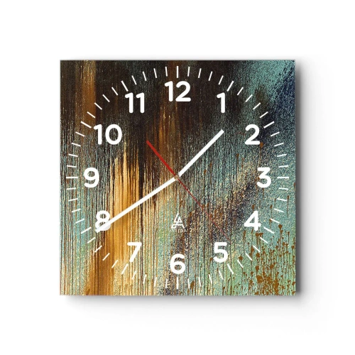 Reloj de pared - Reloj de vidrio - Una composición colorista no accidental - 40x40 cm