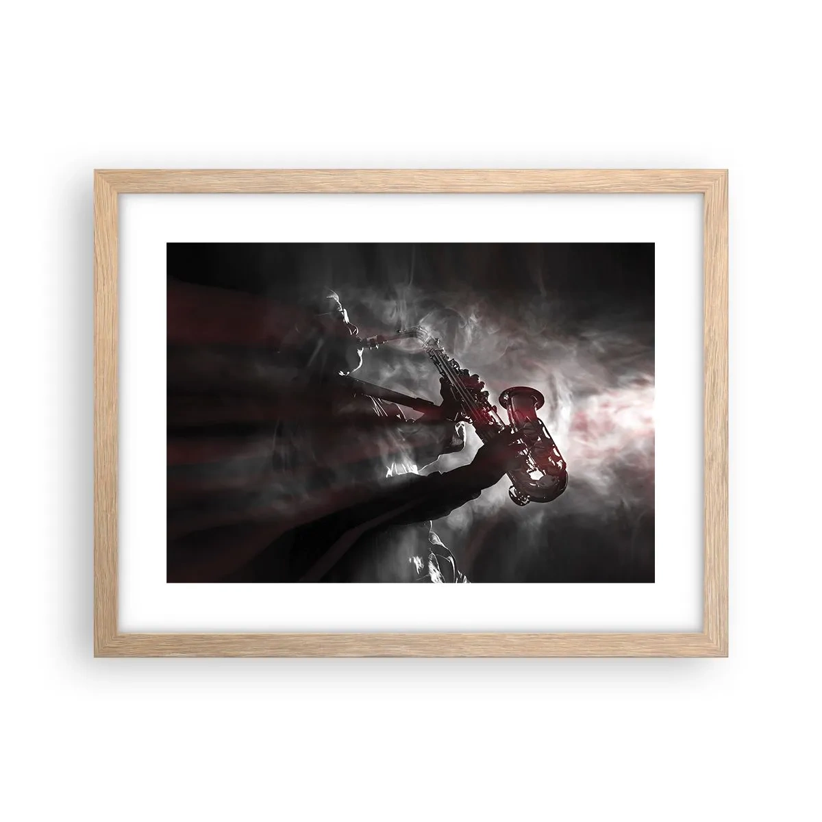 Póster en marco roble claro - En el vapor del jazz - 40x30 cm