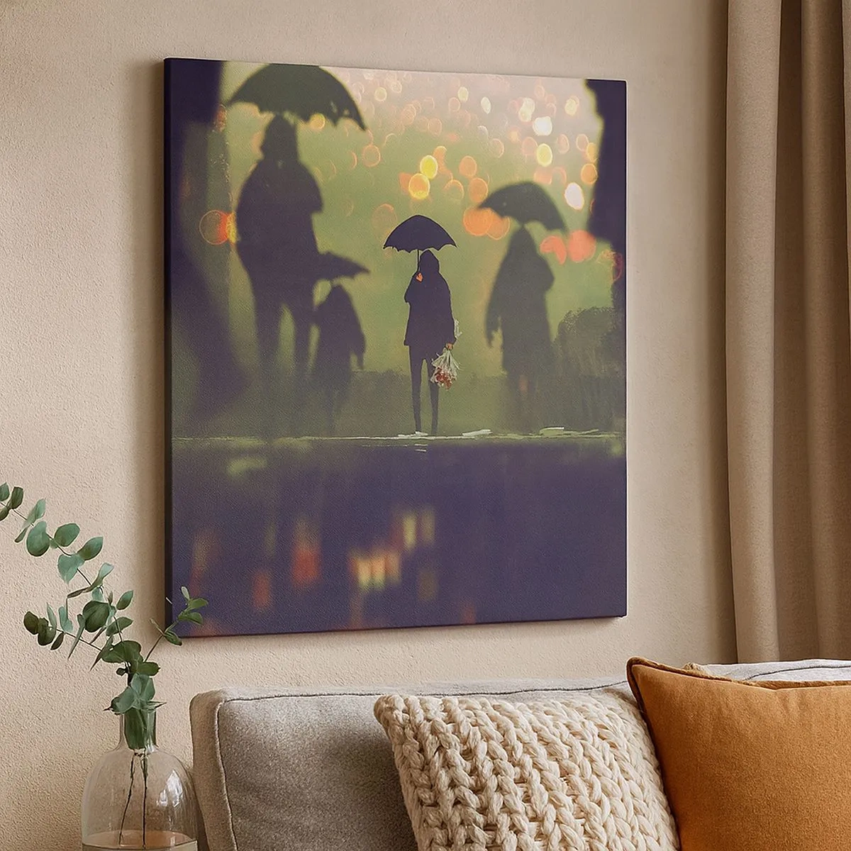 Cuadro sobre lienzo - Impresión de Imagen - Desde la perspectiva de una gota de lluvia - 30x30 cm