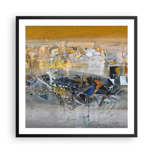 Póster en marco negro - Todo se pondrá en su sitio - 60x60 cm