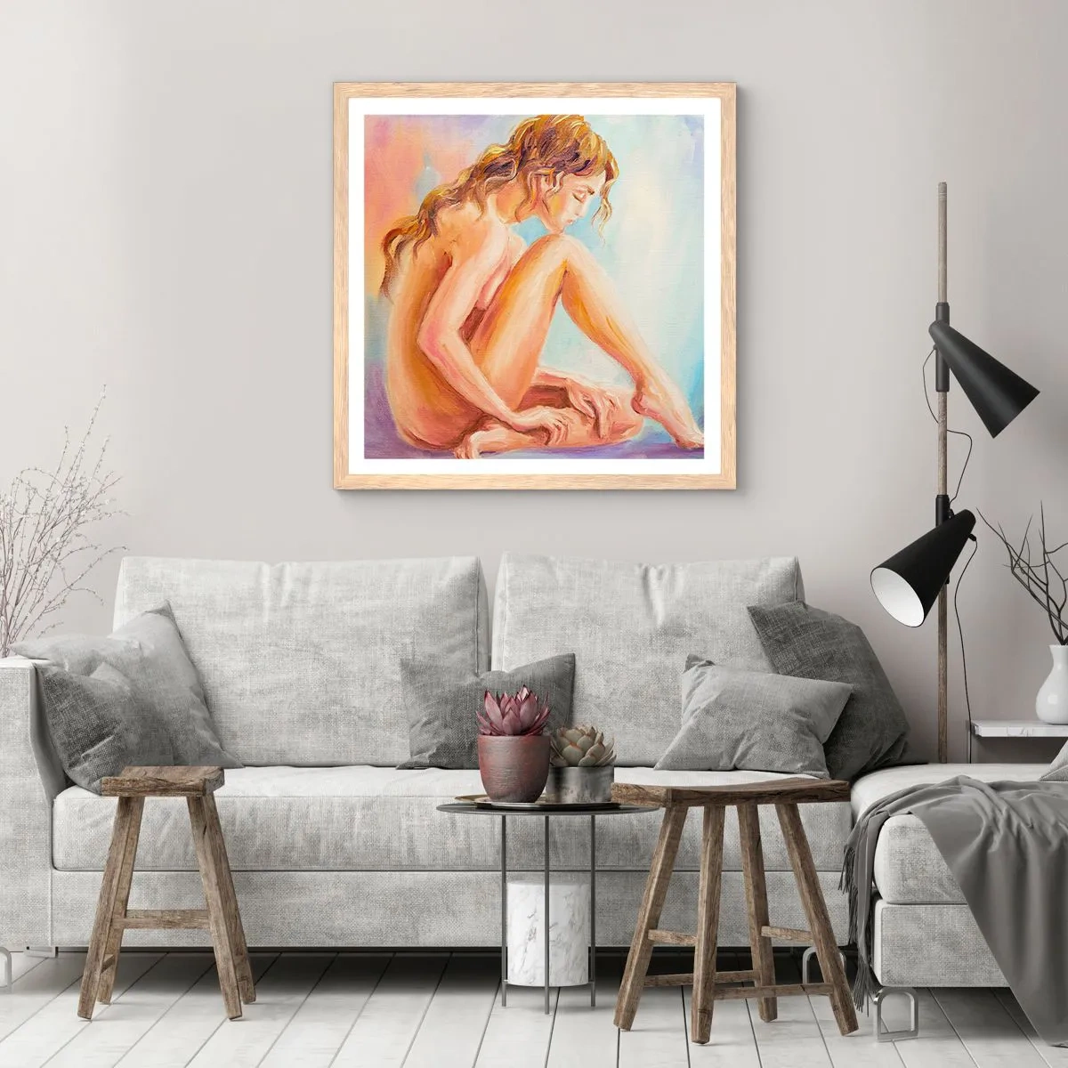 Póster en marco roble claro - Acto de juventud - 30x30 cm