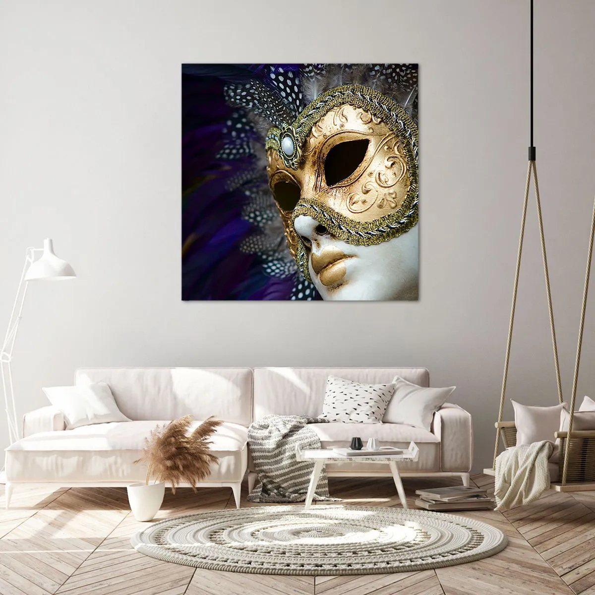 Cuadro sobre lienzo - Impresión de Imagen - Retrato veneciano en oro - 60x60 cm