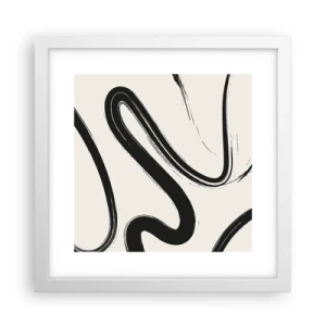 Póster en marco blanco - Fantasía en blanco y negro - 30x30 cm