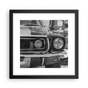 Póster en marco negro - Paseo rudo - 30x30 cm