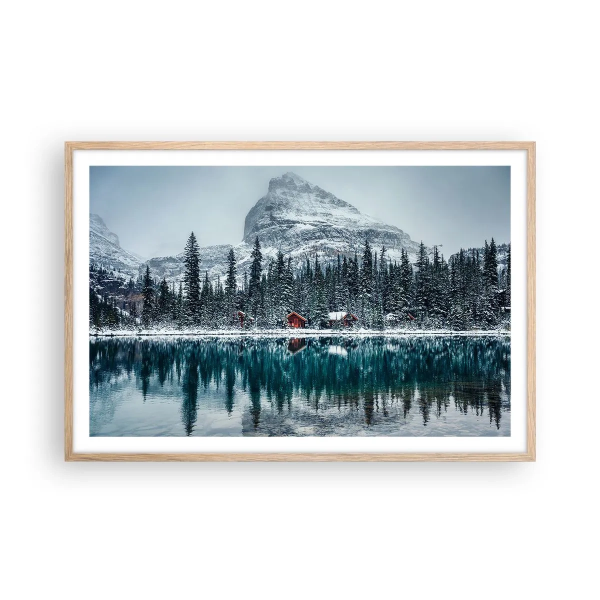 Póster en marco roble claro - Retiro canadiense - 91x61 cm