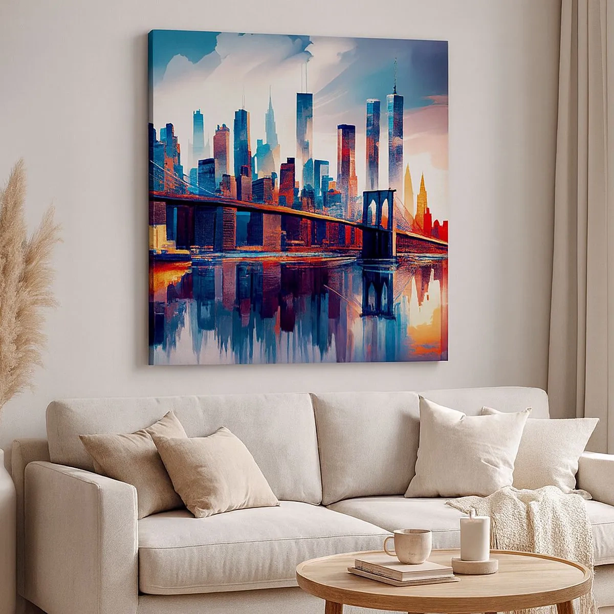 Cuadro sobre lienzo - Impresión de Imagen - Nueva York siempre luce - 30x30 cm