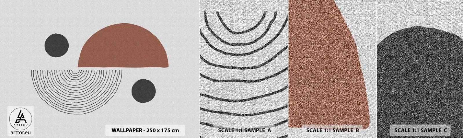 Muestra de fotomural Premium Canvas - La perfección del círculo - Abstracción, Pedazo, Arte Moderno - 100x30 cm