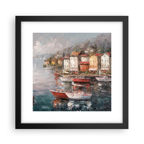 Póster en marco negro - Un refugio romántico - 30x30 cm