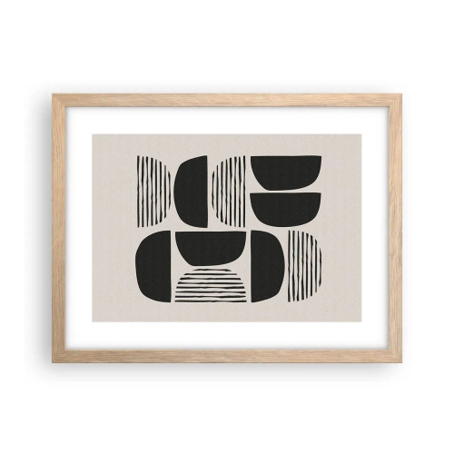 Póster en marco roble claro - Arreglos a medias - 40x30 cm