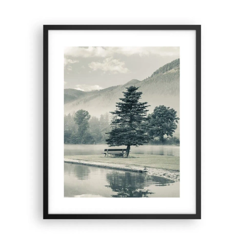Póster en marco negro - El lago sigue durmiendo - 40x50 cm