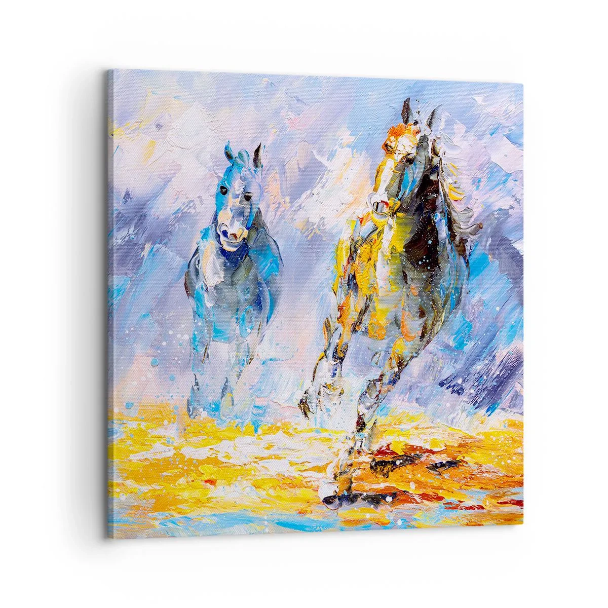 Cuadro sobre lienzo - Impresión de Imagen - Galopando a través del resplandor - 60x60 cm