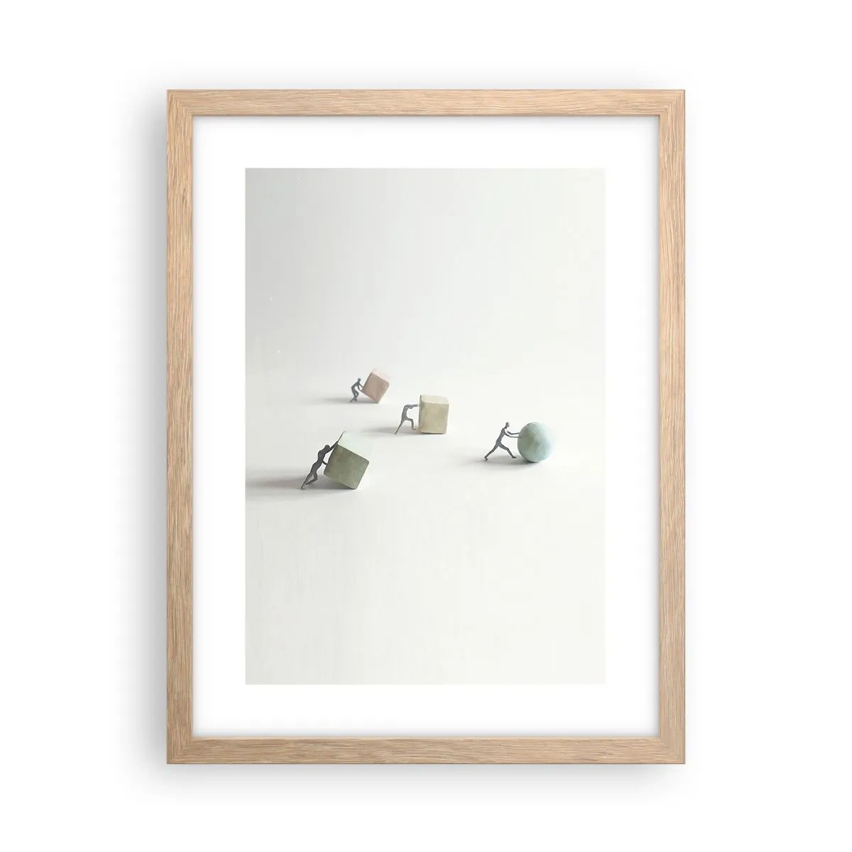 Póster en marco roble claro - El avance de la geometría - 30x40 cm