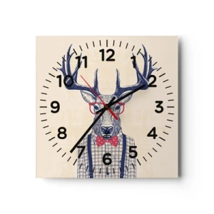 Reloj de pared - Reloj de vidrio - Una extravagancia lúdica - 40x40 cm