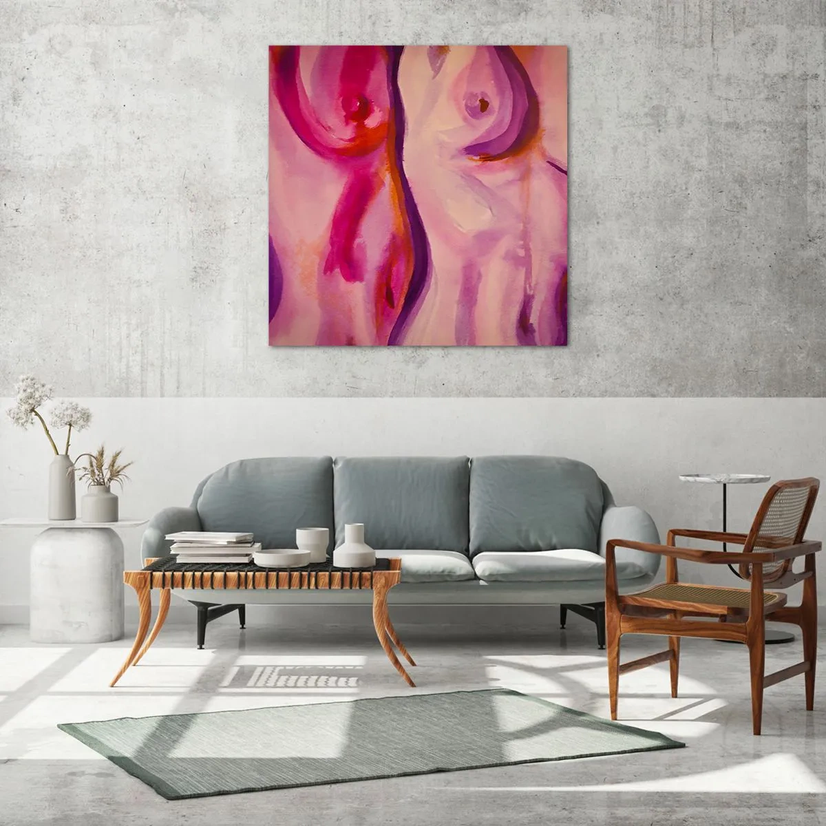 Cuadro sobre vidrio - Impresiones sobre Vidrio - Una oda a la feminidad - 50x50 cm