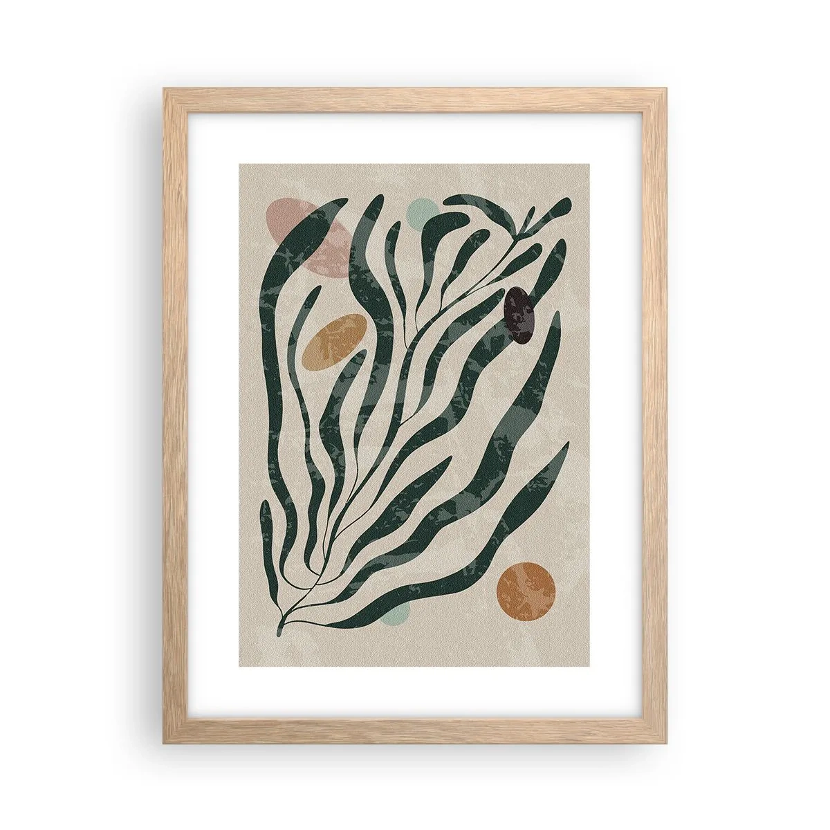 Póster en marco roble claro - Entre verdes - 30x40 cm