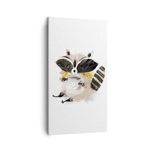 Cuadro sobre lienzo - Impresión de Imagen - Mi amigo mapache - 45x80 cm