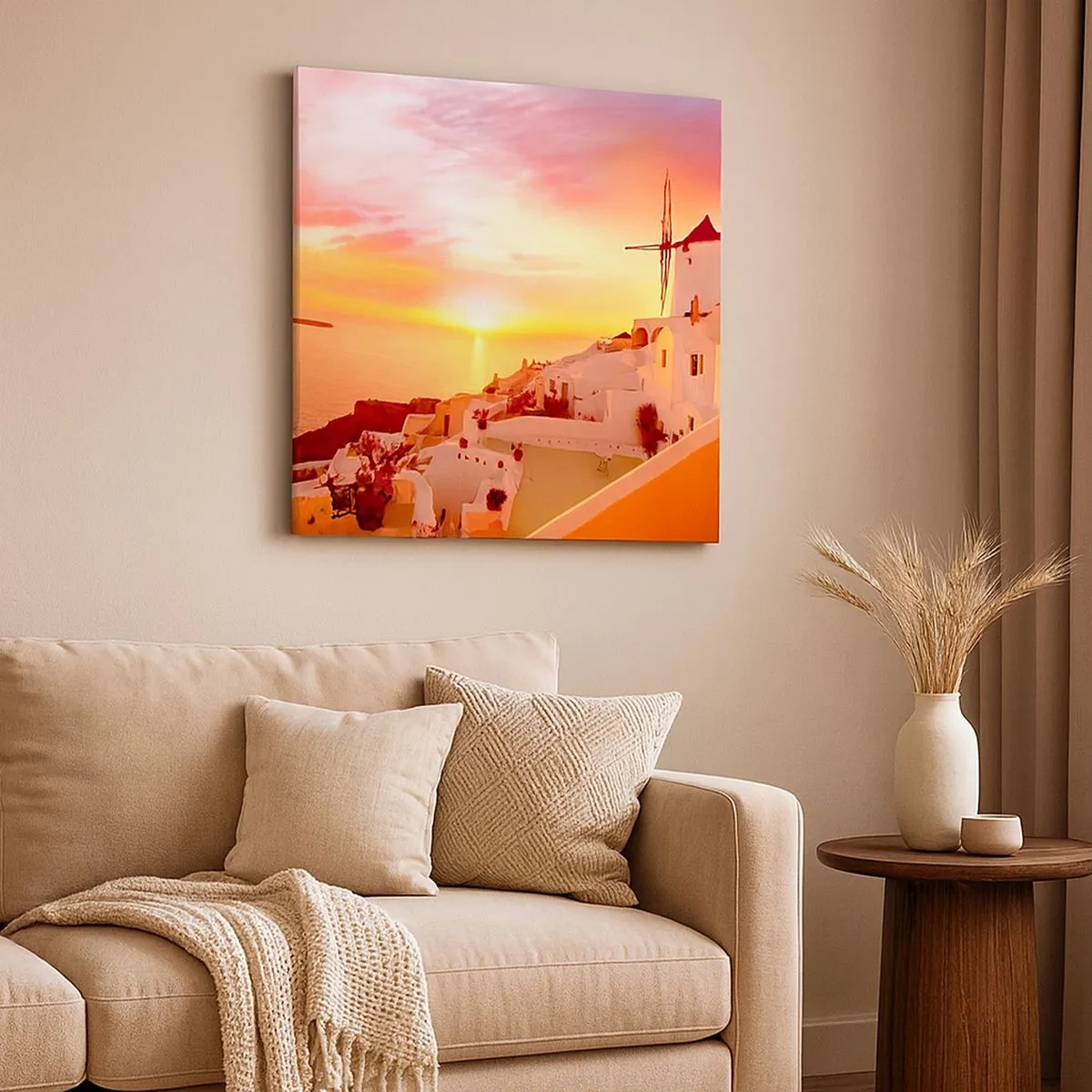 Cuadro sobre lienzo - Impresión de Imagen - Blanco y dorado - 30x30 cm