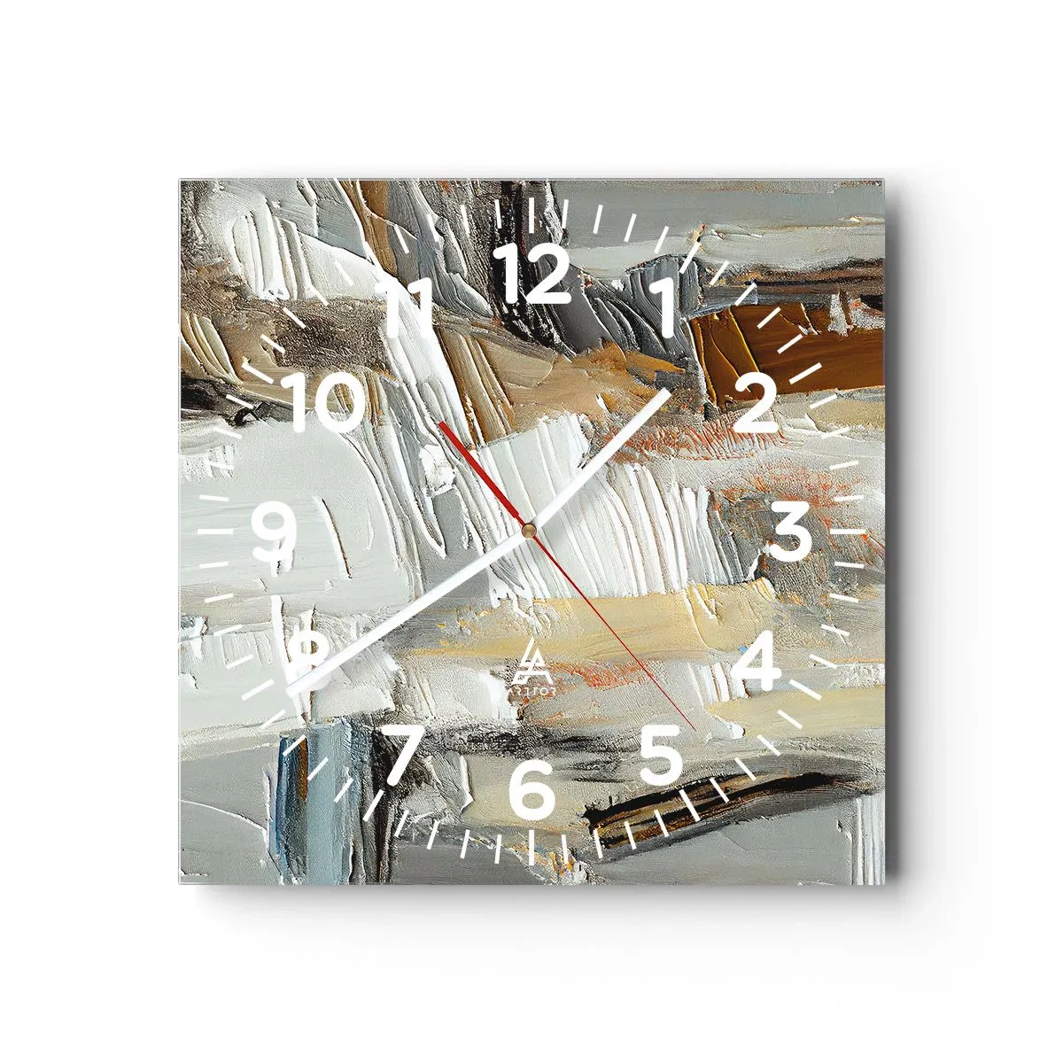 Reloj de pared - Reloj de vidrio - Estratificación de colores - 40x40 cm