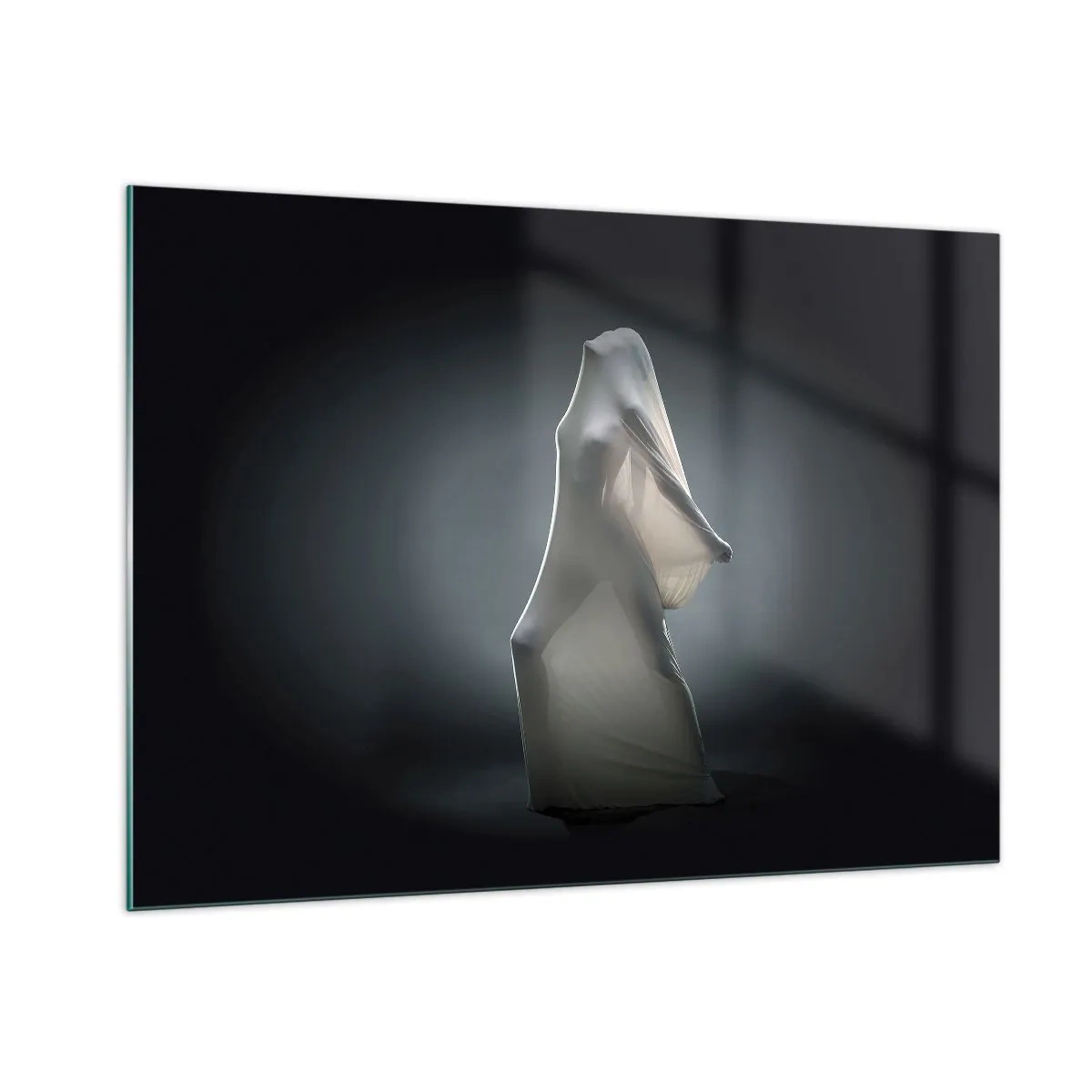 Cuadro sobre vidrio - Impresiones sobre Vidrio - Una silueta misteriosa en la suave luz. - 100x70cm - Deseos ocultos - Decoración de pared moderna para salón y dormitorio ARTTOR