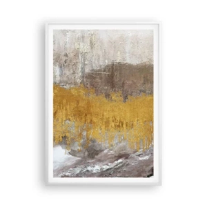 Póster en marco blanco - Una ráfaga dorada - 70x100 cm