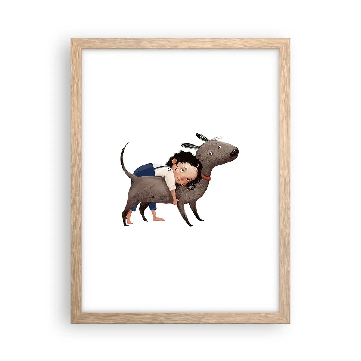 Póster en marco roble claro - Mejores amigos - 30x40 cm