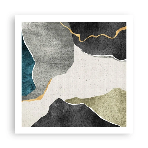 Póster - Composición en mosaico con una hebra de oro - 60x60 cm