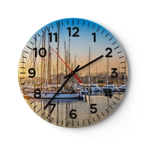 Reloj de pared - Reloj de vidrio - El viento debe dormir también - 30x30 cm