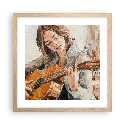 Póster en marco roble claro - Concierto de guitarra y corazón joven - 40x40 cm