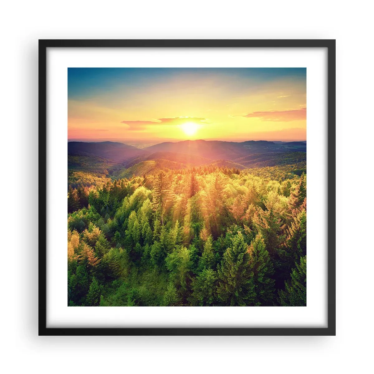 Póster en marco negro - Desde lo alto - 50x50 cm