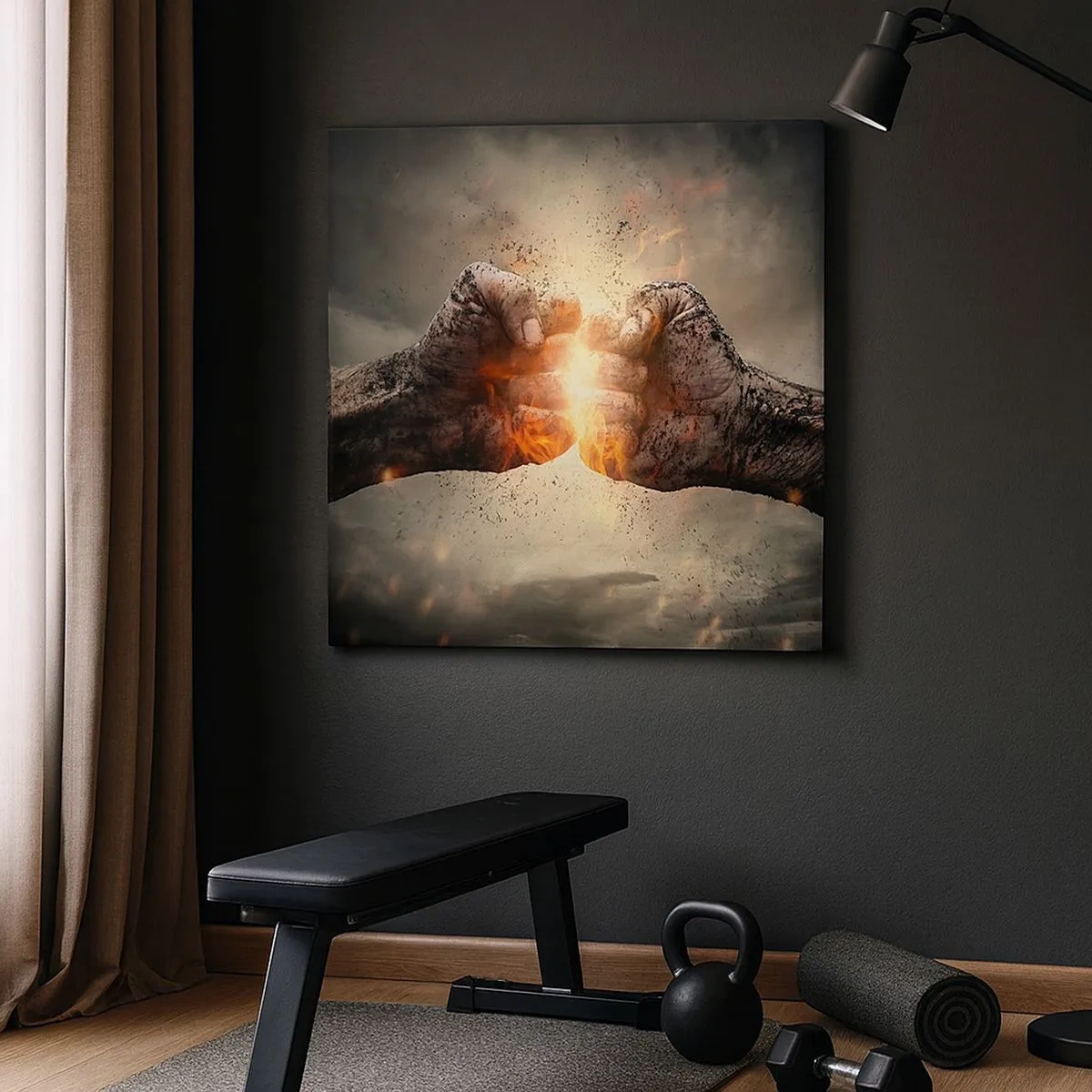 Cuadro sobre lienzo - Impresión de Imagen - La lucha comienza - 30x30 cm