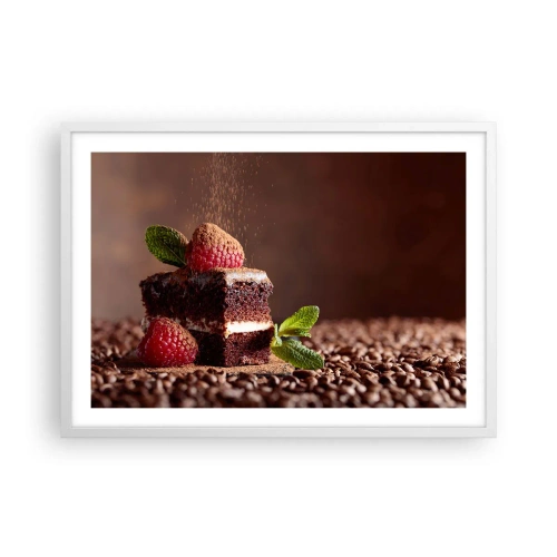 Póster en marco blanco - La vida es dulce - 70x50 cm