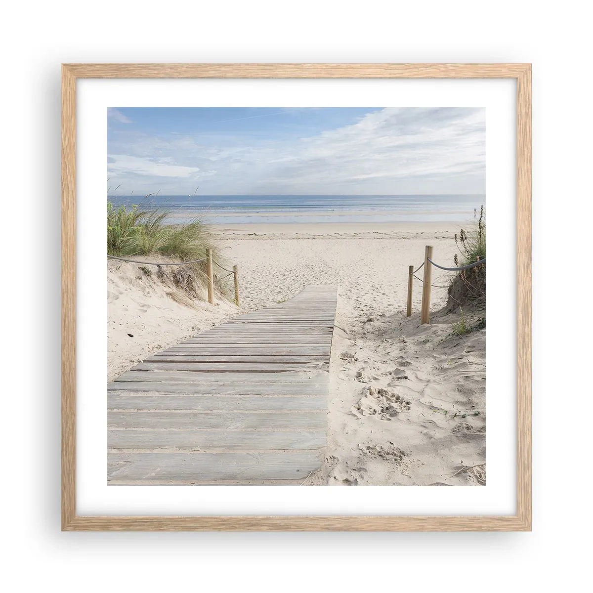 Póster en marco roble claro - Hasta el horizonte - 50x50 cm