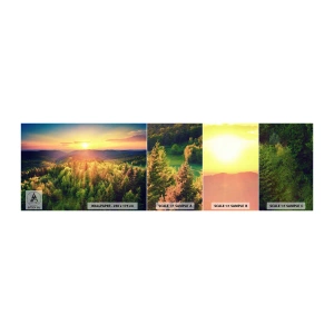 Muestra de fotomural autoadhesivo Deluxe Sticker - Desde lo alto - Paisaje, Bosque, Montañas - 100x30 cm