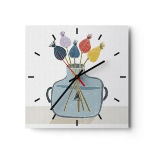 Reloj de pared - Reloj de vidrio - Como una semilla de amapola - 40x40 cm
